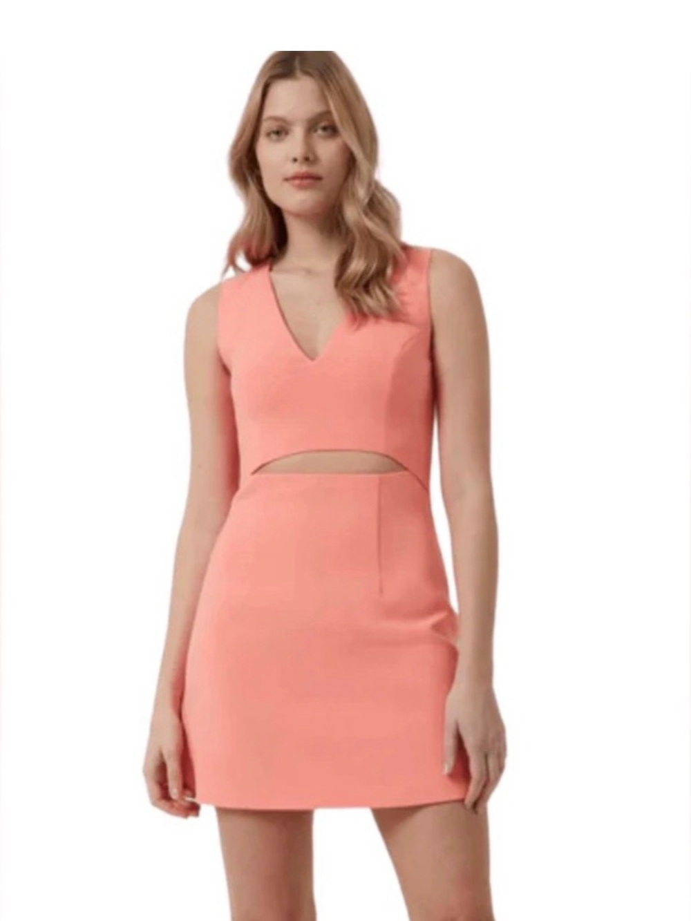 French Connection Coral Cutout V-Neck Mini Dress